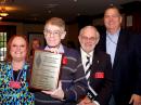 At the Hudson Division Awards Luncheon in November 2011, Mendelsohn was honored with a Director’s Special Recognition Award for his work in Amateur Radio in the Hudson Division. He was Nominated by Tom Raffaelli, WB2NHC. From left to right: ARRL Hudson Division Director Joyce Birmingham, KA2ANF; Steve Mendelsohn, W2ML; ARRL Hudson Division Vice Director William Hudzik, W2UDT, and Tom Raffaelli, WB2NHC. [Photo courtesy of Joyce Birmingham, KA2ANF]