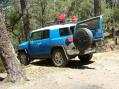 FJ Cruiser parked in operating location on Mt Lemmon, near Tucson, AZ.  Note the Honda 1000w generator on the roof rack.  That was used to power my son's electric guitar.  He had fun too on Field Day.