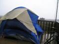The breeze catches the LL Bean Radome.  (10GHz gear inside.)