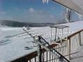 11 element 432 mhz yagi at left and Moxon Rectangle "Coffee Table" 2m SSB antenna at right