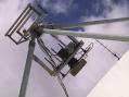 <b>DL0SHF</b> 23cm feed in 9,5m dish - 1kW PA not installed here. Also visible is a cross-yagi for 435 MHz satellite operation.