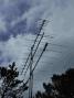 The stack of yagis for 144 MHz, 222 MHz and 432 MHz.