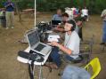 Charlie Brown, W4OLG, checks the log while operating 40 meters Saturday afternoon during Field Day.