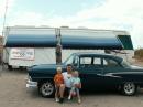 A dad and his kids out from Kingman for a cruise on RT 66.