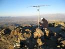 Gerald Celmer, K9PY, of Midlothian, Illinois, hiked to the top of Wasson Peak (4687 feet elevation near Tucson, Arizona) to operate in the 2010 ARRL January VHF Sweepstakes. [Photo courtesy of Gerald Celmer, K9PY]