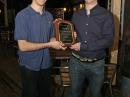 Rob Chipperfield, M0VFC/ZD9UW (left) receives the 2012 Single Operator Cass Award from Michael Wells, G7VJR.