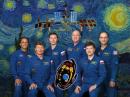 All six crew members on Expedition 31 are radio amateurs! From left to right (front row): Russian cosmonauts Gennady Padalka, RN3DT, and Oleg Kononenko, RN3DX. Back row: NASA astronaut Joe Acaba, KE5DAR, Russian cosmonaut Sergei Revin, RN3BS, European Space Agency astronaut Andre Kuipers, PI9ISS, and NASA astronaut Don Pettit, KD5MDT. [Photo courtesy of NASA]