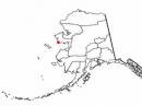Nome (marked by the red dot) is located on Alaska's Seward Peninsula. The peninsula is just south of the Arctic Circle.