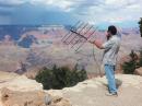 Fernando Ramirez-Ferrer, NP4JV, used a ham radio satellite to talk with other Amateur Radio operators from the rim of the Grand Canyon in July. [Ruth V. Ramirez photo]