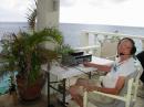 Joe Schroeder, W9JUV, in Curacao for the 2006 ARRL SSB International DX Contest. [Chad Kurszewski, WE9V, photo]