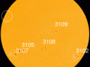 A new sunspot is emerging at the circled location. [Photo courtesy of NASA SDO/HMI]