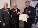 (left to right) ARRL President Rick Roderick, K5UR, recognized Bob Famiglio, K3RF, and Marty Pittinger, KB3MXM, as the new Director and Vice Director, respectively, of the Atlantic Division during the ARRL Board of Directors Meeting on January 20, 2023. [Alex Norstrom, KC1RMO, photo]