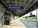 The Pordenone train station — another good spot to chew the macaroni with an Italian ham.