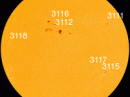 Sunspot AR3112 has a delta-class magnetic field that poses a threat for X-class solar flares. [Photo courtesy of NASA SDO/HMI]