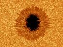 A large sunspot in sunspot group 1084, as viewed from the solar telescope at Big Bear Solar Observatory in California.