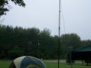 Tent and BuddiPole antenna set up on Saturday night