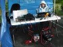The rain has let up and the wind is blowing - things are drying out, but it's very chilly. Melisa KE7KRS keeps making contacts.