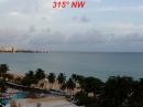 Early morning panorama view from the 8th floor KP4MD/P balcony overlooking the Atlantic Ocean towards North America.  Steve WGØAT called this my "Salt Water Amplifier"
