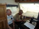 Stew, K4JOP and Dick, K4IQJ work the SSB station.
