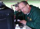 Grant, KB3QFQ, and Rick, KB3RXP, listen for a new section on the 10-meter station