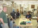 Clifton Harper KE5YZB during the school media interview.