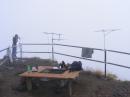 Fog and antennas on hilltop in Oregon