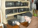 My Swan shack. I'm setting up a Swan 350 (my first rig, a gift from my Uncle Joe K0YRL). The power supply is a homebrew my Dad (W4HCM (SK) ) made while I was at sea in the Navy as a homecoming present. As soon as I got it set up, the magic smoke let out of the rig and I had to use my Ten Tec shack!