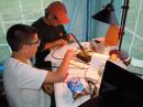 Jeremy, KB1SFS, works with Paul, KB1GHN, on the SW40+