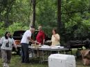 Ed N3XVE and wife Kathy provide the most important fuel for the effort - FOOD! Angela and Nick K3NY take a break from the setup effort for lunch on Saturday