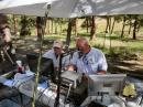 Another view of Oz, ACØIF (left) and Allen, KØARK running the SSB station.