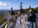 Mark, K1MAP along with our equipment on Mt Greylock on Sunday morning.