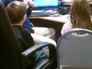Savannah and Will operating Kid's Day at K4EU