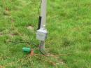 10 50ft radials at the base of the 43ft vertical.  Thanks Jerry for the nice soldering job!
