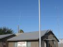 K5WHD Field Day 2011 location at the Kingsville Convention and Visitor Center with the 40 meter vertical antenna, aka flag pole.