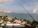 The Buddistick antenna on the balcony overlooks the Atlantic Ocean on the north shore of Puerto Rico
