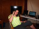Sami takes a break and chats with her dad on the other radio.