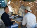 Rick, WE6AAI, bags another CW QSO from the GOTA tent!