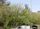 Operating tent and tower mounted in the LU9EY's truck.