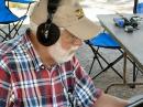 Don Nelson NØYE working some of the 200 QSOs we had on 6-meters during Field Day.