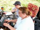 Sandi our SWL on the radio with Tracey VA3CDU on 20m