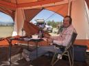 Myron, WV0H, working CW.