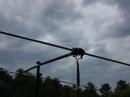 Our 6m antenna with storm clouds in background
