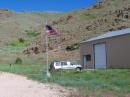 Wyoming field day, stealth 40 m dipole on the flag pole
