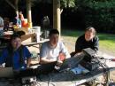 From left to right, Sandra Howard, KE7LXP, Gerard Hickey, WTØF, Keith Conner (Visitor, unknown callsign)