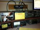 KB4OGI's last radio along with his picture and QSL card. Semper Fi Dad.