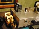 WB8DQT's version of a vintage two-tube transmitter by W1TS that appeared in a 1968 QST. The key used was the Hi-Mound Swedish Pump that was moved up from the desk to take the picture. The technology mix was quite interesting, as the receiver that was teamed up with the vintage transmitter was a FLEX 1500 QRP SDR transceiver - the source of numerous comments through the day!