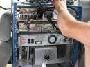 The rack of equipment for microwaves including the rig for 6-2-222-432 (and associated amps) setting on top.