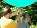 My two non-ham sons busy filling the large balloon