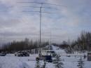 "Field Day" style operation with a three element yagi, 80m loop and 40m vertical.