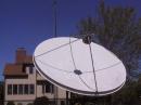 K2DH 5m solid dish with 23cm feed in place.